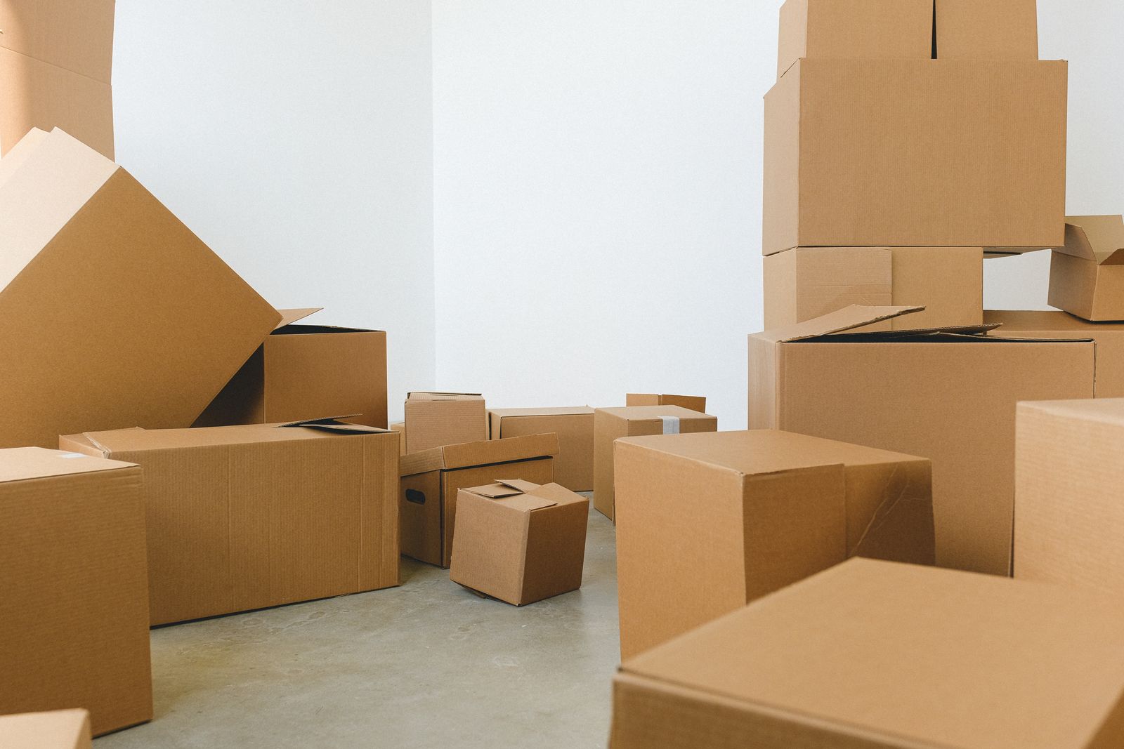 Boxes packed and ready for moving day